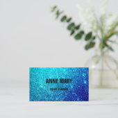 Glittery Aquamarin Blue Colorful Wedding Event Pl Visitenkarte (Stehend Vorderseite)