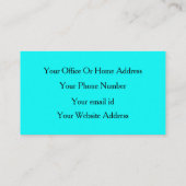 Glittery Aquamarin Blue Colorful Wedding Event Pl Visitenkarte (Rückseite)