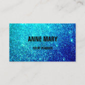 Glittery Aquamarin Blue Colorful Wedding Event Pl Visitenkarte (Vorderseite)