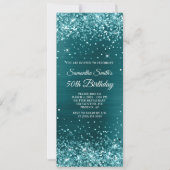 Glittery Aquamarin Blue Foil 50. Geburtstag Einladung (Vorderseite)