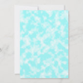 Glittery Aquamarin Blue Peacock Feathers 75. Gebur Einladung (Rückseite)