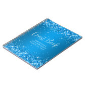 Glittery Azure Ombre 40th Birthday Guest Notizblock (Linke Seite)