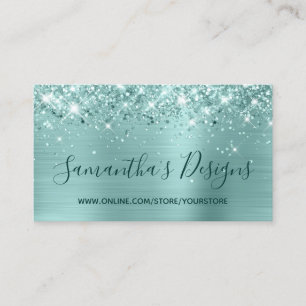 Glittery Bale Turquoise Foil Online Store Visitenkarte