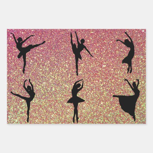 Glittery Ballet Dance Ballerina Dancer Geschenkpapier Set (Vorderseite 2)