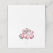 Glittery Balloon Bouquet in Pink und Silver Platzkarte (Außenseite Aufgefaltet)