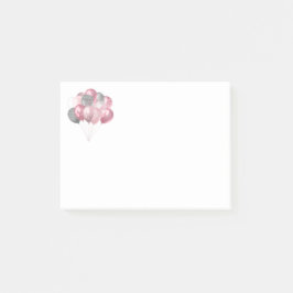 Glittery Balloon Bunch in Pink und Silver Post-it Klebezettel