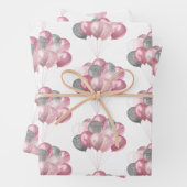 Glittery Balloon Bunch Pink und Silver Muster Geschenkpapier Set (Beispiel)