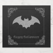 Glittery Bat Halloween Alkoholflaschenetikett (Einzelnes Label)