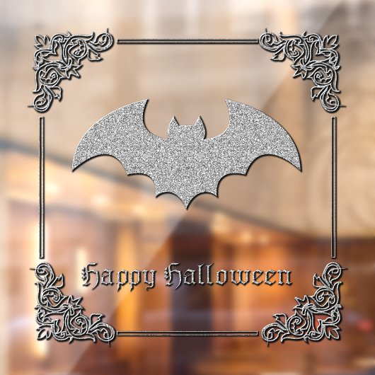 Glittery Bat Halloween Fensteraufkleber (Blatt 2)