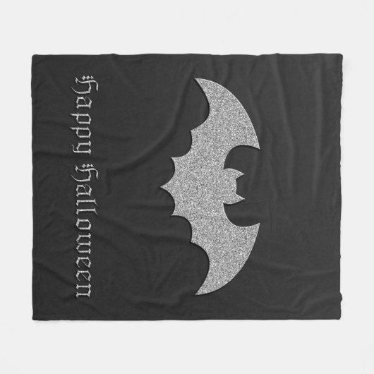 Glittery Bat Halloween Fleecedecke (Vorderseite (Horizontal))
