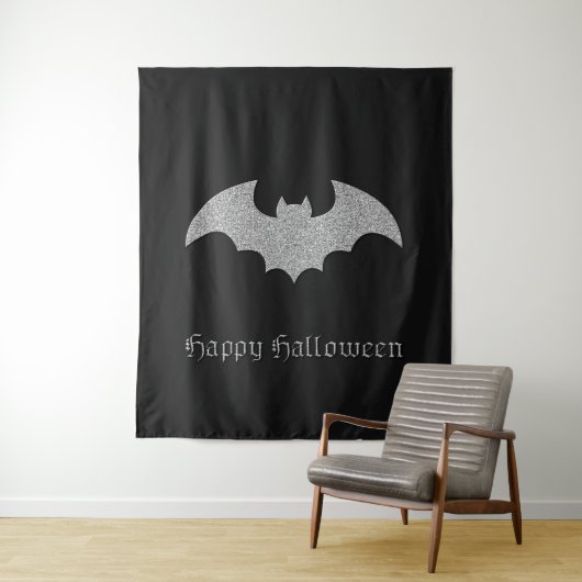 Glittery Bat Halloween Foto Hintergrund Wandteppich (Beispiel)