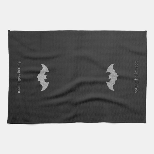 Glittery Bat Halloween Geschirrtuch (Horizontal)
