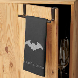Glittery Bat Halloween Geschirrtuch