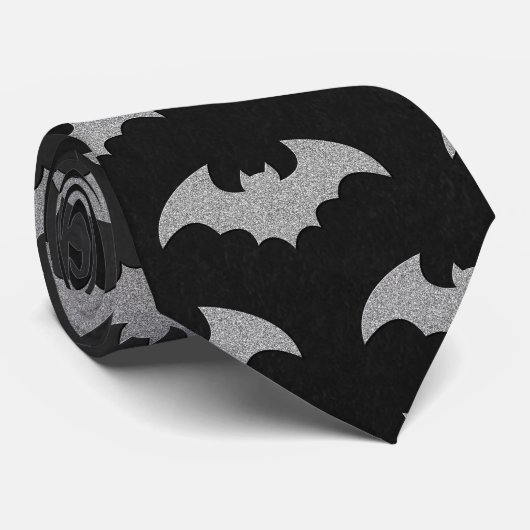 Glittery Bat Halloween Krawatte (Gerollt)