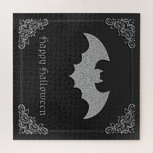 Glittery Bat Halloween Puzzle (Horizontal)