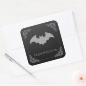 Glittery Bat Halloween Quadratischer Aufkleber (Umschlag)