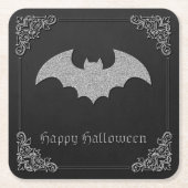 Glittery Bat Halloween Rechteckiger Pappuntersetzer (Vorderseite)