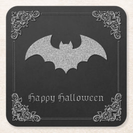 Glittery Bat Halloween Rechteckiger Pappuntersetzer
