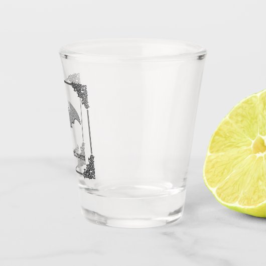 Glittery Bat Halloween Schnapsglas (Rechts)