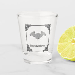 Glittery Bat Halloween Schnapsglas