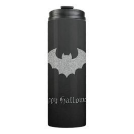 Glittery Bat Halloween Thermosbecher