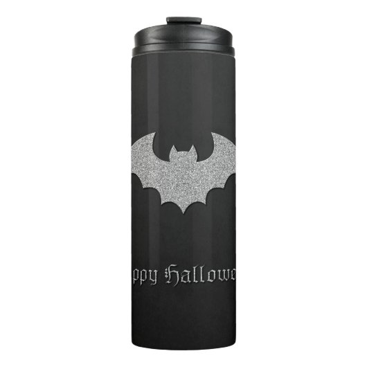 Glittery Bat Halloween Thermosbecher (Vorderseite)