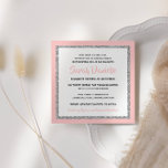 Glittery Bat Mitzvah Light Pink und Silver Square Einladung<br><div class="desc">Dieses trendige Bat Mitzvah-Angebot besticht durch funkelnden Imitat-Glitzer,  der auf einem soliden Farbhintergrund liegt. Verwenden Sie das Vorlagenformular,  um Ihre eigenen Informationen hinzuzufügen. Das Design Tool kann verwendet werden,  um den Stil,  die Farbe und das Layout des Schriftartes zu ändern.</div>