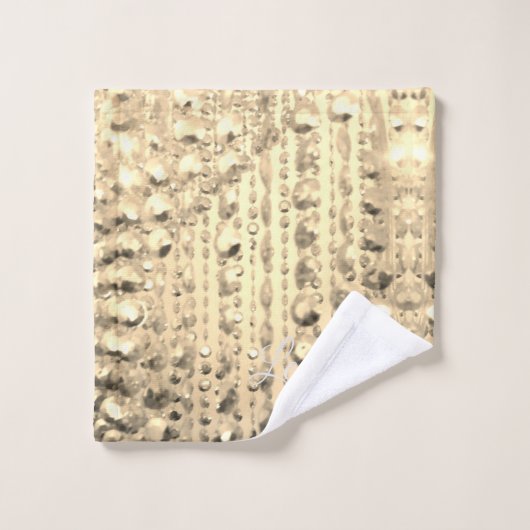 Glittery Beads Personalisiert Glitzy Badhandtuch Set (Waschlappen)