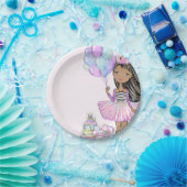 Glittery Birthday American Girl Unicorn Pappteller (Party)