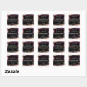 Glittery Black Agate Body Butter Labels Quadratischer Aufkleber (Blatt)