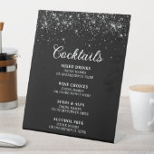 Glittery Black Cocktails Bar Menu Sockelschild (In Situ)