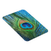 Glittery blaues Pfau-Feder-Stillleben Magnet (Rechte Seite)