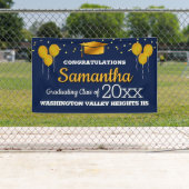 Glittery Blue and Yellow Graduation Banner (Insitu)