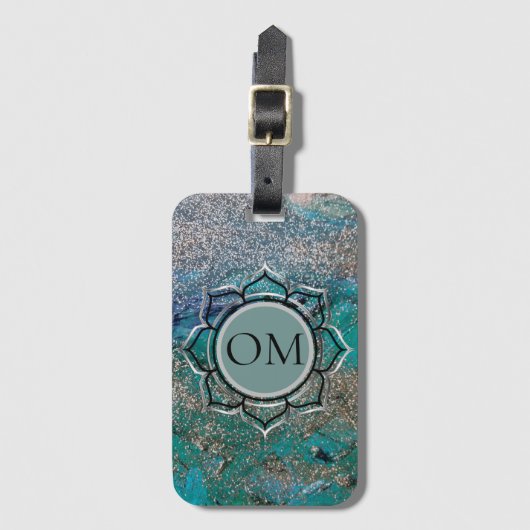 Glittery Blue Gepäckanhänger (Vorderseite Vertikal)