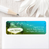 Glittery Blue Las Vegas Wedding Rücksendeadresse (Insitu)