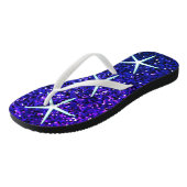 Glittery Blue Ombre Sparkle Starfish Muster Niedli Badesandalen (Schrägansicht)