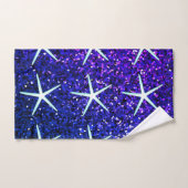 Glittery Blue Ombre Sparkle Starfish Muster Niedli Badhandtuch Set (Handtuch)