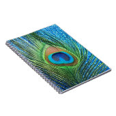 Glittery Blue Peacock Feather Still Life Notizblock (Rechte Seite)