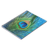 Glittery Blue Peacock Feather Still Life Notizblock (Linke Seite)
