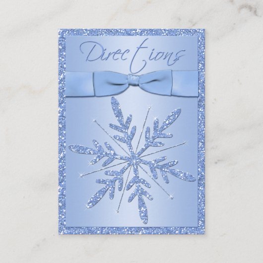 Glittery Blue Snowflake Directors Enclosure Card Begleitkarte (Vorderseite)