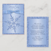 Glittery Blue Snowflake Enclosure Card Begleitkarte (Vorne/Hinten)