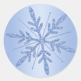 Glittery Blue Snowflake Sticker