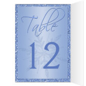 Glittery Blue Snowflake Tischnummer Card (Innen (Links))