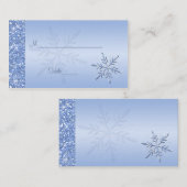 Glittery Blue Snowflakes Placecards Platzkarte (Vorne/Hinten)