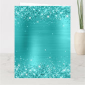 Glittery Blue Türkise Big Happy Birthday Karte (Rückseite)