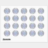 Glittery Blue und Silver Snowflake Sticker (Blatt)