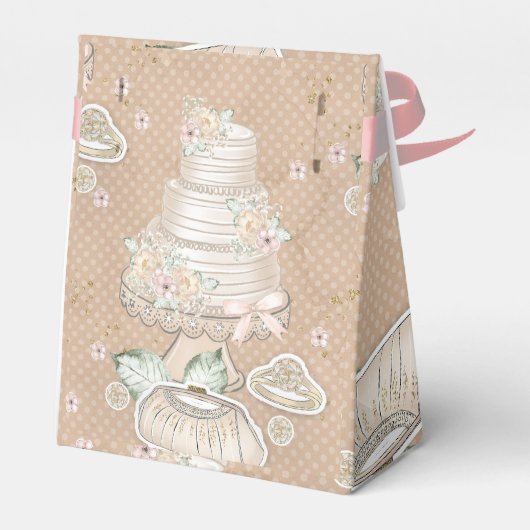 Glittery Bridal Wedding Pattern Geschenkschachtel (Rückseite)