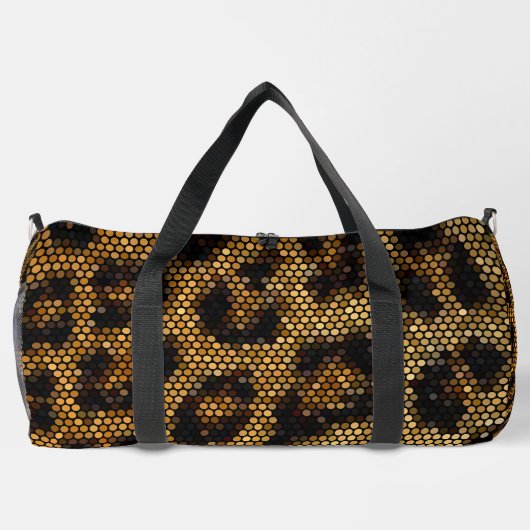 Glittery Brown Leopard Muster Duffle Bag (Rückseite)