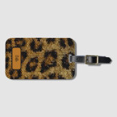 Glittery Brown Leopard Muster Gepäckanhänger (Vorderseite (Horizontal))
