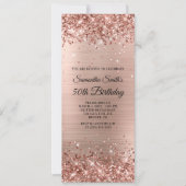 Glittery Brushed Rose Gold Foil 50. Geburtstag Einladung (Vorderseite)